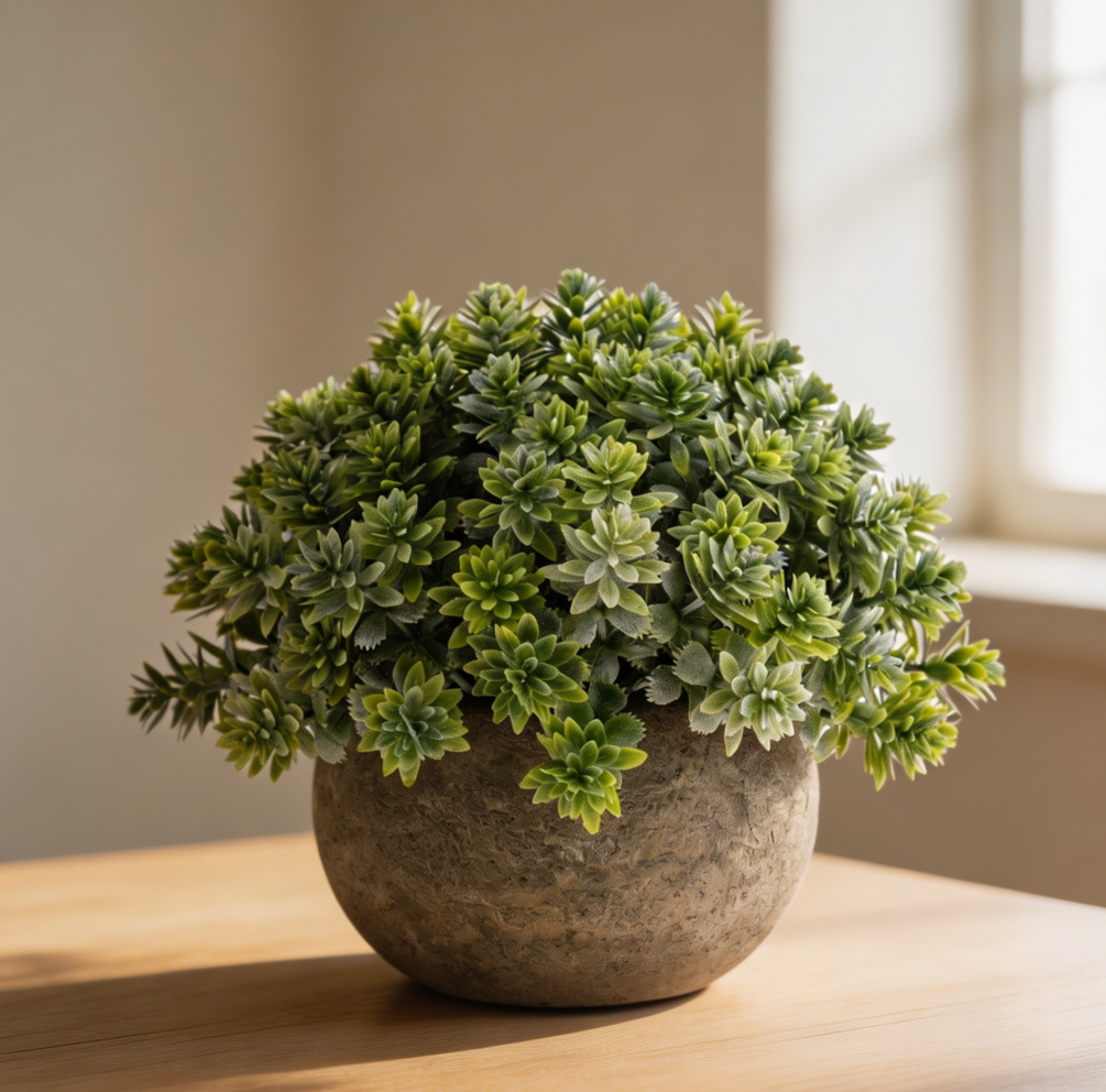 4.72" Artificial Sage Potted Plant in Pulp Pot - Image 2