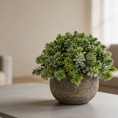 4.72″ Artificial Sage Potted Plant in Pulp Pot