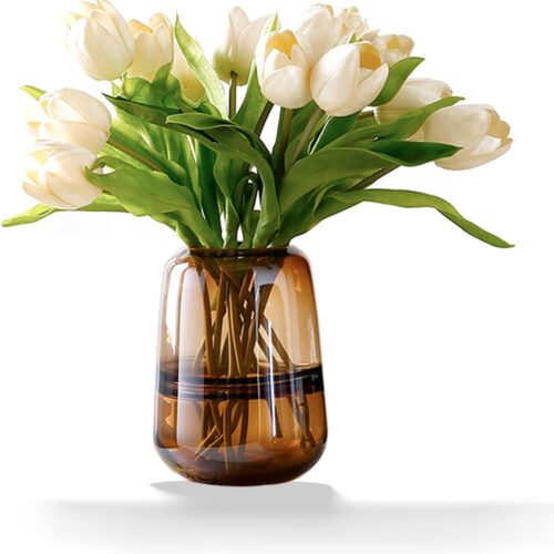 Amber Crystal Glass Minimalist Vase