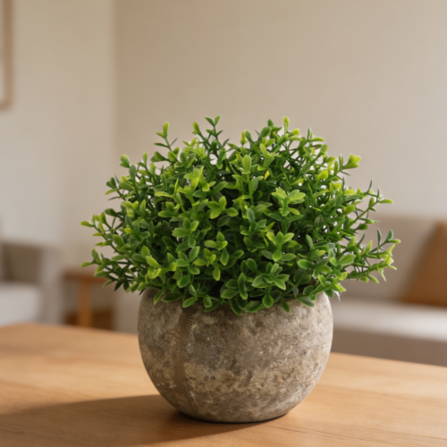 Mini Green Grass Faux Potted Plant